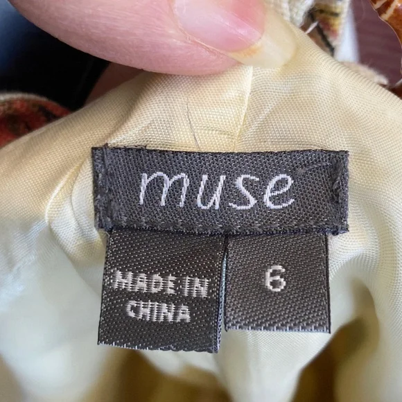 Muse Cream Dress: Palm Trees Sequined - Picture 2 of 13